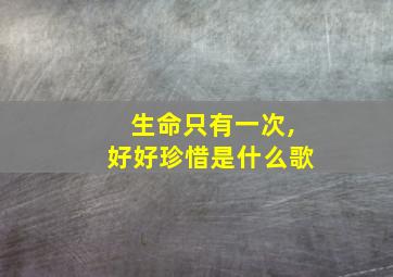 生命只有一次,好好珍惜是什么歌