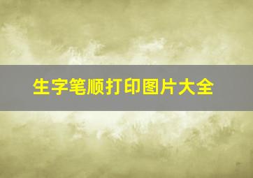 生字笔顺打印图片大全