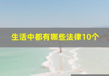 生活中都有哪些法律10个