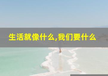 生活就像什么,我们要什么