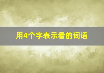 用4个字表示看的词语