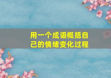 用一个成语概括自己的情绪变化过程