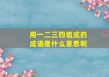 用一二三四组成的成语是什么意思啊