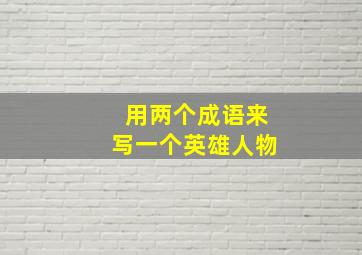 用两个成语来写一个英雄人物