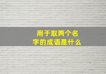 用于取两个名字的成语是什么