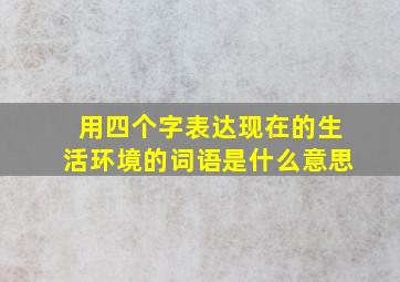 用四个字表达现在的生活环境的词语是什么意思