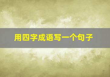 用四字成语写一个句子