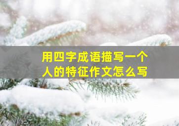 用四字成语描写一个人的特征作文怎么写