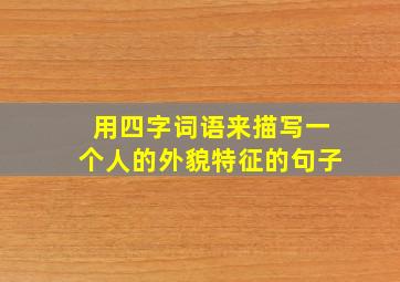 用四字词语来描写一个人的外貌特征的句子