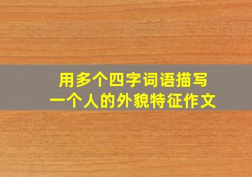 用多个四字词语描写一个人的外貌特征作文