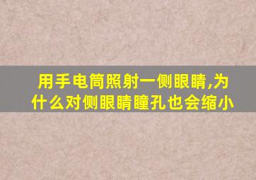 用手电筒照射一侧眼睛,为什么对侧眼睛瞳孔也会缩小