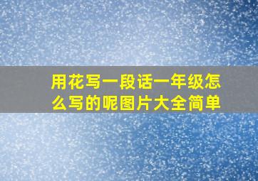 用花写一段话一年级怎么写的呢图片大全简单