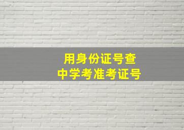 用身份证号查中学考准考证号