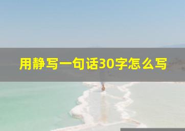 用静写一句话30字怎么写