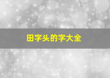 田字头的字大全