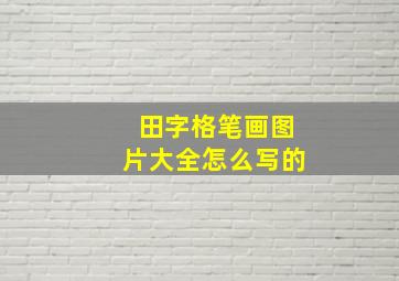 田字格笔画图片大全怎么写的