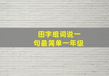 田字组词说一句最简单一年级