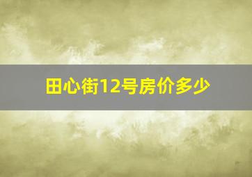 田心街12号房价多少