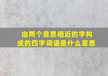 由两个意思相近的字构成的四字词语是什么意思