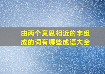 由两个意思相近的字组成的词有哪些成语大全