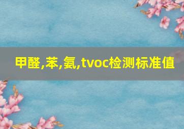 甲醛,苯,氨,tvoc检测标准值