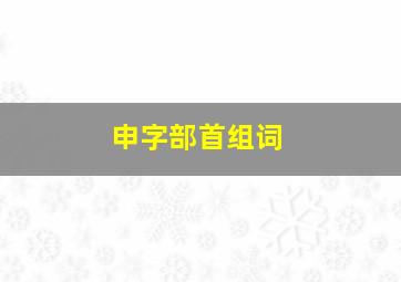 申字部首组词