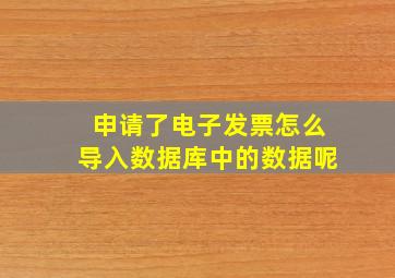 申请了电子发票怎么导入数据库中的数据呢