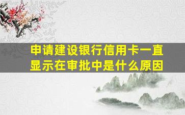 申请建设银行信用卡一直显示在审批中是什么原因