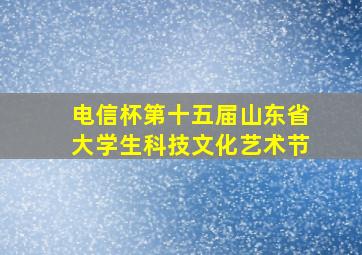 电信杯第十五届山东省大学生科技文化艺术节