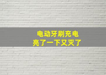 电动牙刷充电亮了一下又灭了