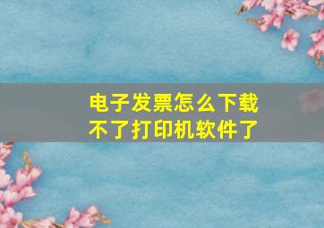 电子发票怎么下载不了打印机软件了