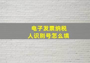 电子发票纳税人识别号怎么填