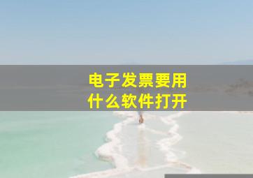 电子发票要用什么软件打开