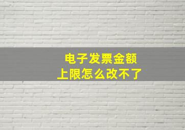 电子发票金额上限怎么改不了