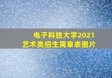 电子科技大学2021艺术类招生简章表图片