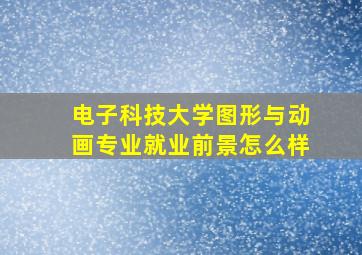 电子科技大学图形与动画专业就业前景怎么样