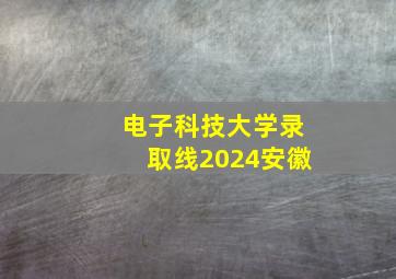 电子科技大学录取线2024安徽