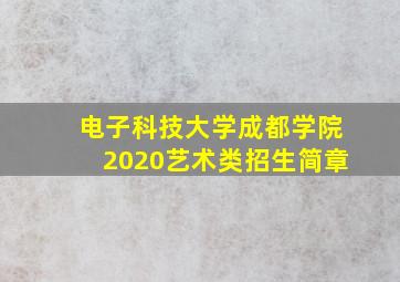 电子科技大学成都学院2020艺术类招生简章