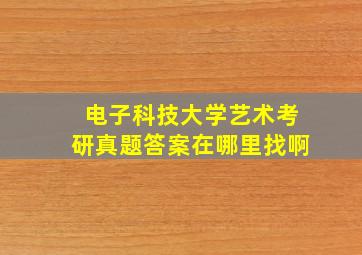 电子科技大学艺术考研真题答案在哪里找啊