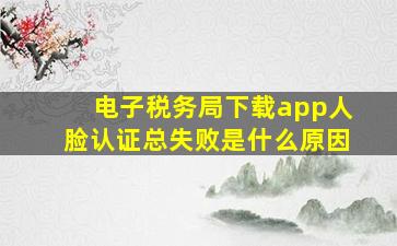 电子税务局下载app人脸认证总失败是什么原因