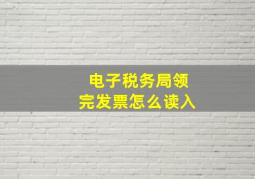 电子税务局领完发票怎么读入