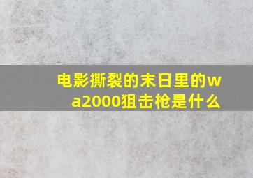 电影撕裂的末日里的wa2000狙击枪是什么