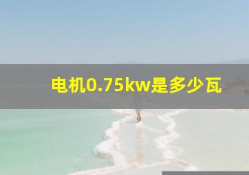 电机0.75kw是多少瓦