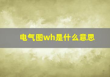 电气图wh是什么意思