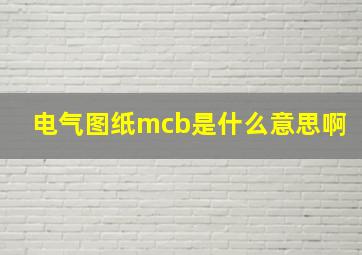 电气图纸mcb是什么意思啊