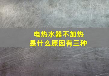 电热水器不加热是什么原因有三种