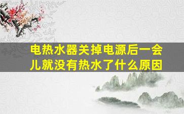 电热水器关掉电源后一会儿就没有热水了什么原因