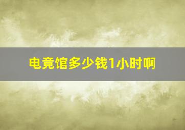 电竞馆多少钱1小时啊