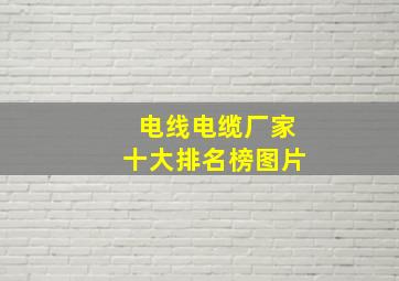 电线电缆厂家十大排名榜图片