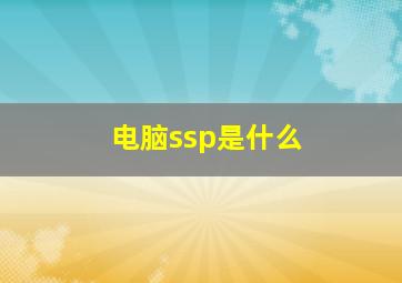 电脑ssp是什么